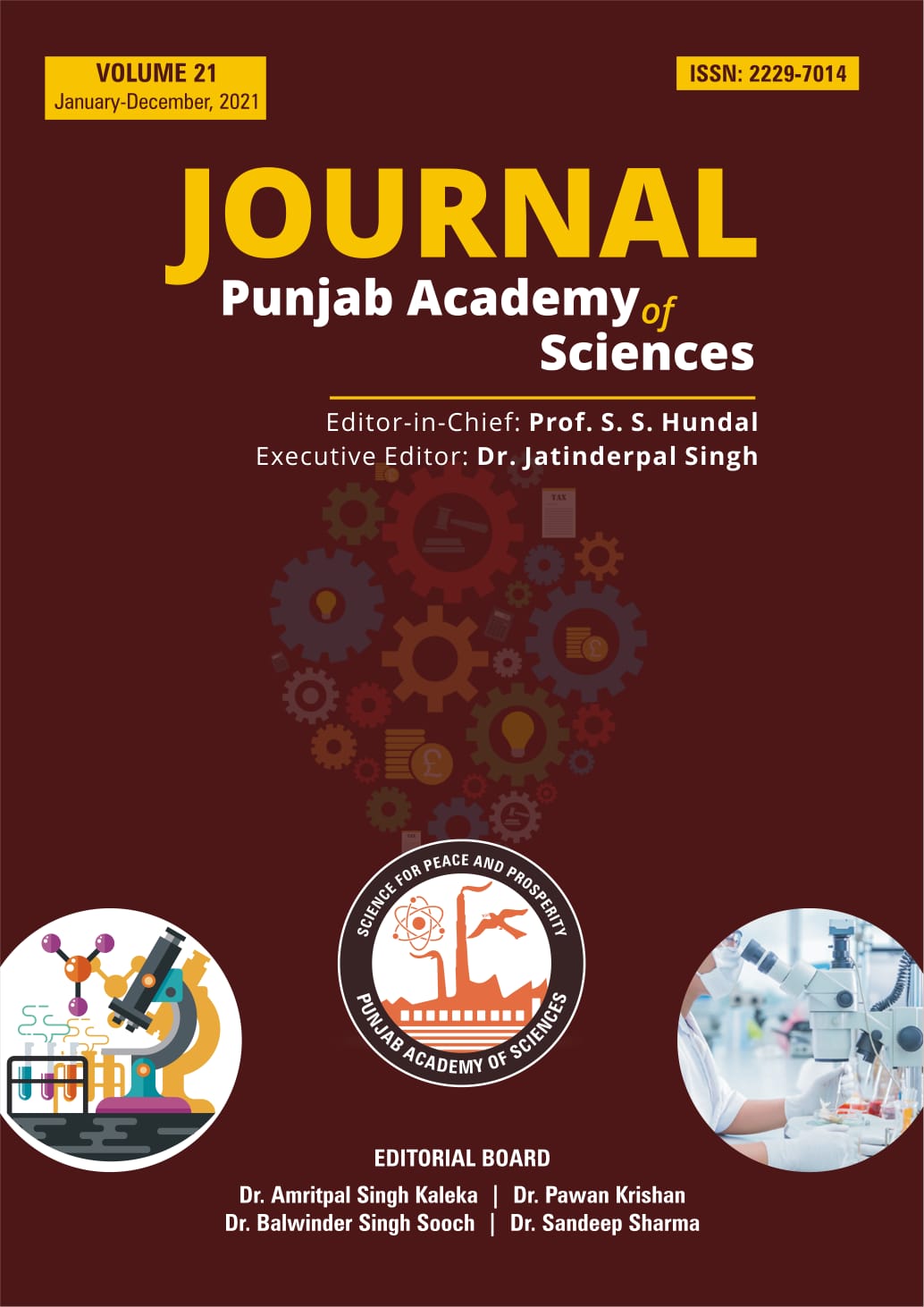 					View Vol. 21 (2021): JOURNAL PUNJAB ACADEMY OF SCIENCES
				